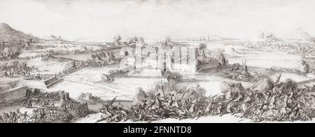 Siège de Londonderry, Irlande, par l'armée du roi Jacques II, d'avril à juillet 1689. Après une gravure de la fin du XVIIe siècle. Banque D'Images