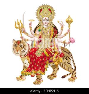 Jai Mata Di, Déesse Durga stock Photographie d'une imprimerie Banque D'Images