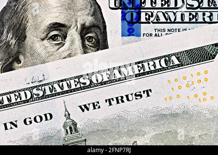 topview de fragment de billets en dollars comme un fond Banque D'Images