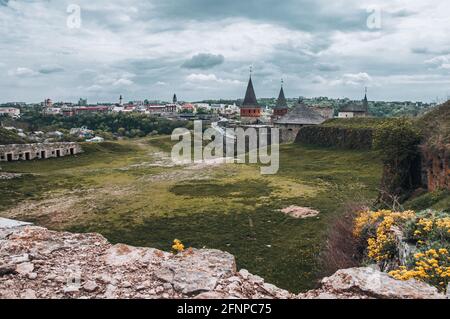 Ukraine Kamyanets Podilsk avril 4 2018 : forteresse Kamyanets-Podilskiy Banque D'Images