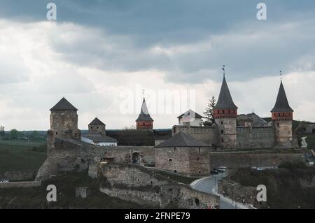 Ukraine Kamyanets Podilsk avril 4 2018 : forteresse Kamyanets-Podilskiy Banque D'Images