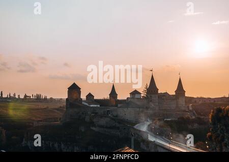 Ukraine Kamyanets Podilsk avril 5 2018 : forteresse Kamyanets-Podilskiy Banque D'Images