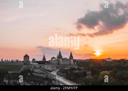 Ukraine Kamyanets Podilsk avril 5 2018 : forteresse Kamyanets-Podilskiy Banque D'Images