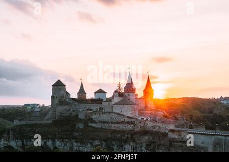 Ukraine Kamyanets Podilsk avril 5 2018 : forteresse Kamyanets-Podilskiy Banque D'Images