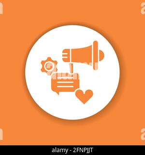 Icône de couleur de glyphe des outils SMM. Service de promotion. Inscrivez-vous pour accéder à la page Web, à l'application mobile, au bouton et au logo. Elément vectoriel isolé. Illustration de Vecteur