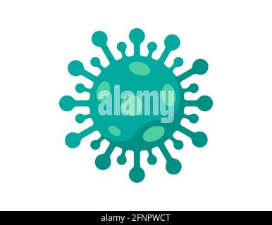 Icône verte de la cellule des bactéries coronavirus.2019-nCoV nouveau virus corona signe coloré.Maladie à risque d'infection respiratoire et emblème de l'épidémie de grippe Covid-19.Illustration eps à vecteur isolé Illustration de Vecteur