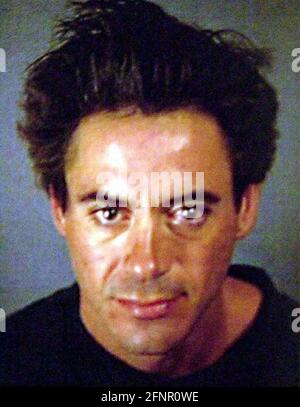 ROBERT DOWNEYJr. Un acteur de cinéma américain dans un coup de feu de police du 25 novembre 2000 après avoir été inculpé de possession de cocaïne et de méthamphétamines à Palm Spring, Colorado. Banque D'Images