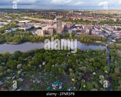 Vista, Hendon Waterside, Brant Reservoir, Welsh Harp Reservoir, North West London, angleterre Banque D'Images