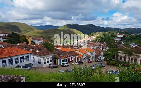 Vue partielle sur Ouro Preto, ville historique du Brésil Banque D'Images