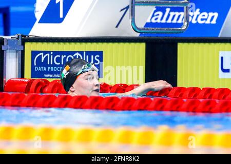 BUDAPEST, HONGRIE - MAI 18: Mona Mc Sharry of Ireland en compétition aux femmes 100m BreastStroke préliminaire pendant les championnats européens LEN natation à Duna Arena le 18 mai 2021 à Budapest, Hongrie (photo de Marcel ter Bals/Orange Pictures) crédit: Orange pics BV/Alay Live News Banque D'Images