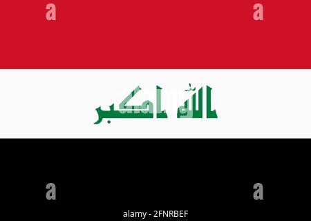 Drapeau iraquien illustration de fond rouge blanc noir vert takbir Banque D'Images