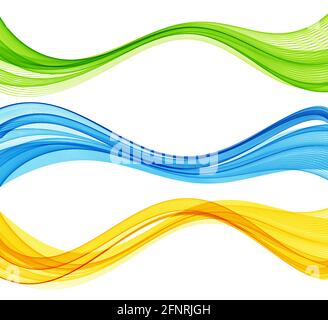 Vecteur abstrait lignes d'ondes fluides colorées isolées sur fond blanc. Élément de conception pour la technologie, la science, le concept moderne. Illustration de Vecteur