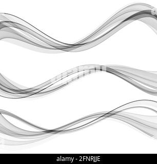 Lignes d'ondes vectorielles abstraites de flux isolées sur fond blanc. Élément de conception pour la technologie, la science, le concept moderne. Illustration de Vecteur