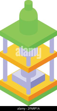 Icône de la machine de la presse hydraulique. Isométrique de l'icône de vecteur de machine de presse hydraulique pour la conception de bande isolée sur fond blanc Illustration de Vecteur