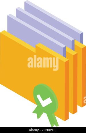 Icône de protection par mot de passe du dossier. Isométrique de l'icône de vecteur de protection par mot de passe de dossier pour la conception Web isolée sur fond blanc Illustration de Vecteur