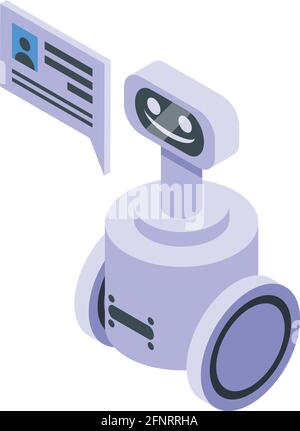 Icône de carte patient électronique du robot. Isométrique de l'icône de vecteur de carte patient électronique du robot pour la conception de sites Web isolée sur fond blanc Illustration de Vecteur