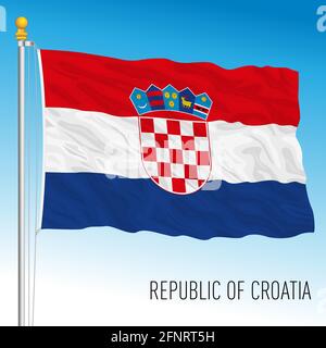 Drapeau national officiel de la Croatie, Union européenne, illustration vectorielle Illustration de Vecteur