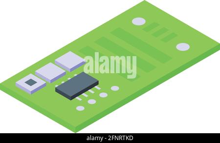 Icône de carte-clé intelligente. Isométrique de l'icône vectorielle de la carte-clé Smart car pour la conception Web isolée sur fond blanc Illustration de Vecteur