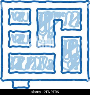 illustration dessinée à la main de l'icône du plan de fondation Illustration de Vecteur