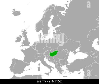Carte de la Hongrie en Europe Banque D'Images