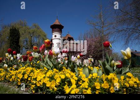 Scheuermann Villa, Château de Kurparkschloessl à Herrsching à l'Ammersee, Lac Ammer, haute-Bavière, Allemagne, Europe Banque D'Images