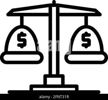 Icône de balance de caisse. Icône vectorielle Cash Scale pour la conception Web isolée sur fond blanc Illustration de Vecteur