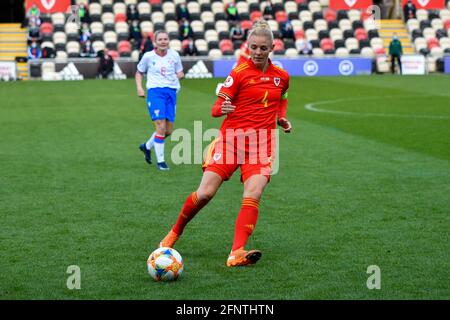 Newport, pays de Galles. 22 octobre 2020. Sophie Gingle of Wales Women en en action lors du match de qualification du groupe C du Championnat d'Europe des femmes de l'UEFA 2020 entre les femmes du pays de Galles et des îles Féroé au Rodney Parade à Newport, pays de Galles, Royaume-Uni, le 22 octobre 2020. Crédit : Duncan Thomas/Majestic Media. Banque D'Images