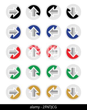 Jeu de flèches pour modèle d'infographie dans différentes couleurs et directions, vecteur EPS10 Illustration de Vecteur