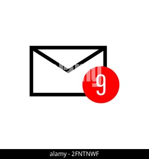 Icône de message sur fond blanc isolé, illustration. Banque D'Images