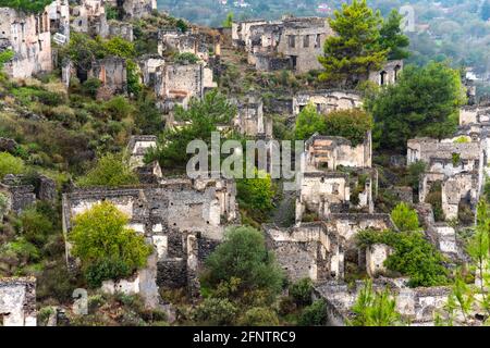 Village grec abandonné Kayakoy, Fethiye, Turquie Banque D'Images