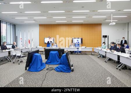 (210519) -- TOKYO, le 19 mai 2021 (Xinhua) -- la photo prise le 19 mai 2021 montre la réunion de la commission de coordination du CIO pour les Jeux de la XXXII e Olympiade Tokyo 2020 qui s'est tenue à Tokyo, au Japon. (Tokyo 2020/document via Xinhua) Banque D'Images