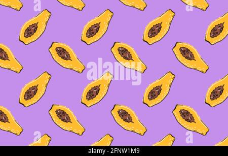 Motif fruits tropicaux sans couture sur vecteur violet Illustration de Vecteur