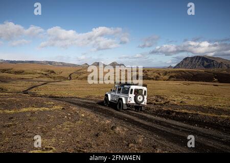 Explorer l'intérieur des Islandais par 4 x 4 Banque D'Images