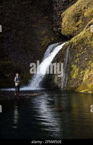 Explorer l'intérieur des Islandais par 4 x 4 Banque D'Images