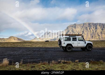 Explorer l'intérieur des Islandais par 4 x 4 Banque D'Images