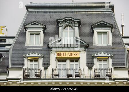 Façade du Grand Hôtel Suisse Majestic à Montreux, canton de Vaud, Suisse Banque D'Images