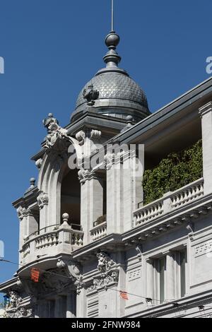 Détail d'une villa Belle époque à Montreux, Suisse Banque D'Images