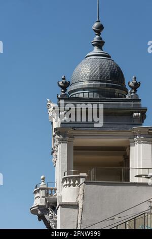 Détail d'une villa Belle époque à Montreux, Suisse Banque D'Images