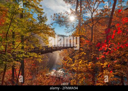 Tallulah Falls, New York, USA surplombant les gorges de Tallulah dans la saison d'automne. Banque D'Images