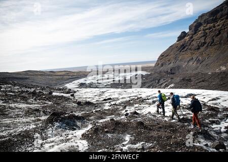 Skaftafellsjökull randonnée sur les glaciers, Islande Banque D'Images