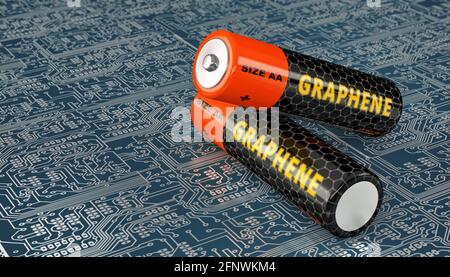 Batteries génériques Graphène. Rendu 3D Banque D'Images