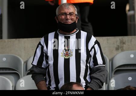 NEWCASTLE UPON TYNE, ROYAUME-UNI. 19 MAI les fans de Newcastle United retournent au parc St James pour la première fois depuis février 2020 pour le match de la Premier League entre Newcastle United et Sheffield United au parc St. James's, à Newcastle, le mercredi 19 mai 2021. (Crédit : Mark Fletcher | INFORMATIONS MI) Banque D'Images