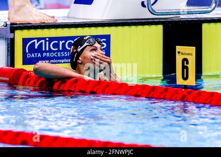 BUDAPEST, HONGRIE - 19 MAI: Barbora Seemanova de la République tchèque en compétition aux femmes 200m Freestyle préliminaire pendant les championnats européens de LON natation à Duna Arena le 19 mai 2021 à Budapest, Hongrie (photo de Marcel ter Bals/Orange Pictures) crédit: Orange pics BV/Alay Live News Banque D'Images