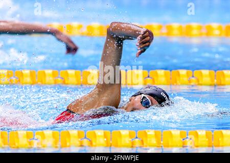 BUDAPEST, HONGRIE - 19 MAI: Barbora Seemanova de la République tchèque en compétition aux femmes 200m Freestyle préliminaire pendant les championnats européens de LON natation à Duna Arena le 19 mai 2021 à Budapest, Hongrie (photo de Marcel ter Bals/Orange Pictures) crédit: Orange pics BV/Alay Live News Banque D'Images