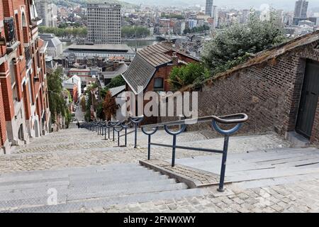 Photo des escaliers de la montagne de Bueren liège Banque D'Images