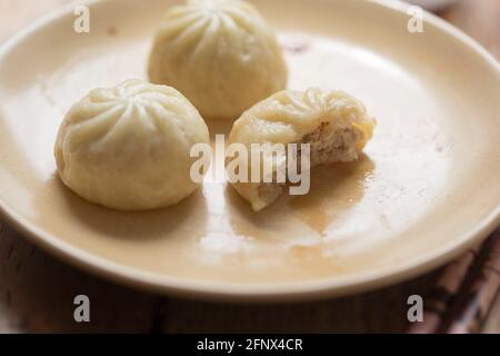 Boulettes de porc chinoises cuites à la vapeur, délicieuses. Banque D'Images