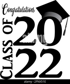 Classe de 2021 script noir et blanc Banque D'Images