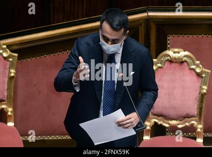 Rome, Italie. 19 mai 2021. Rome 19/05/2021 Sénat. Ministre des Affaires étrangères Luigi Di Maio crédit: Agence de photo indépendante/Alamy Live News Banque D'Images