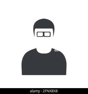 Avatar de l'icône Man IT. Signe de profil d'avatar mâle et femelle, vecteur de silhouette de visage Illustration de Vecteur