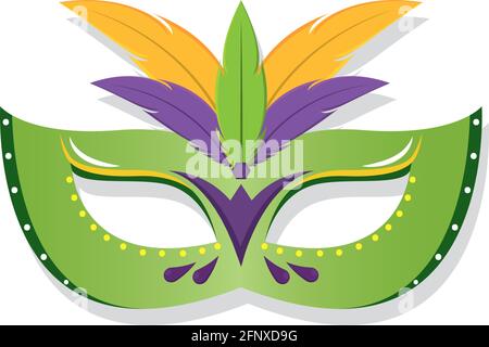 Illustration vectorielle du masque mardi gras de couleur isolée Illustration de Vecteur